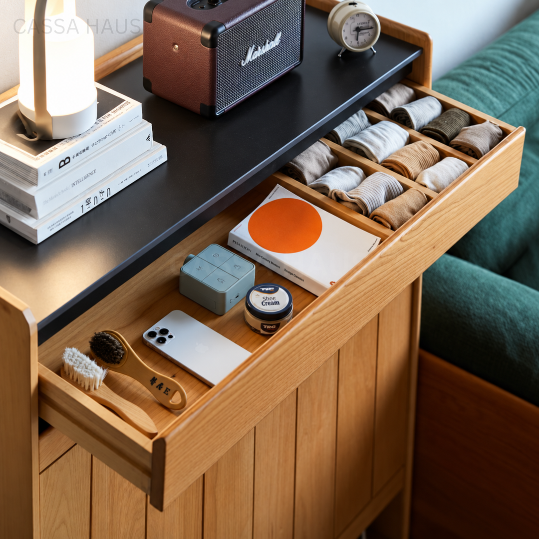 KAILO Japandi Solid Wood Shoe Cabinet