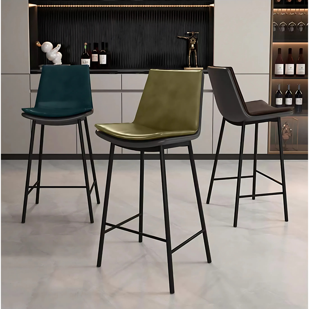 NESTA Modern Leather Bar Stool - Radical Homes Singapore