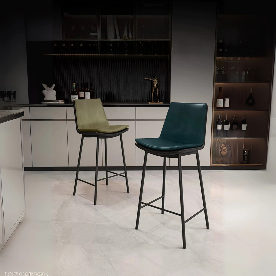 NESTA Modern Leather Bar Stool - Radical Homes Singapore