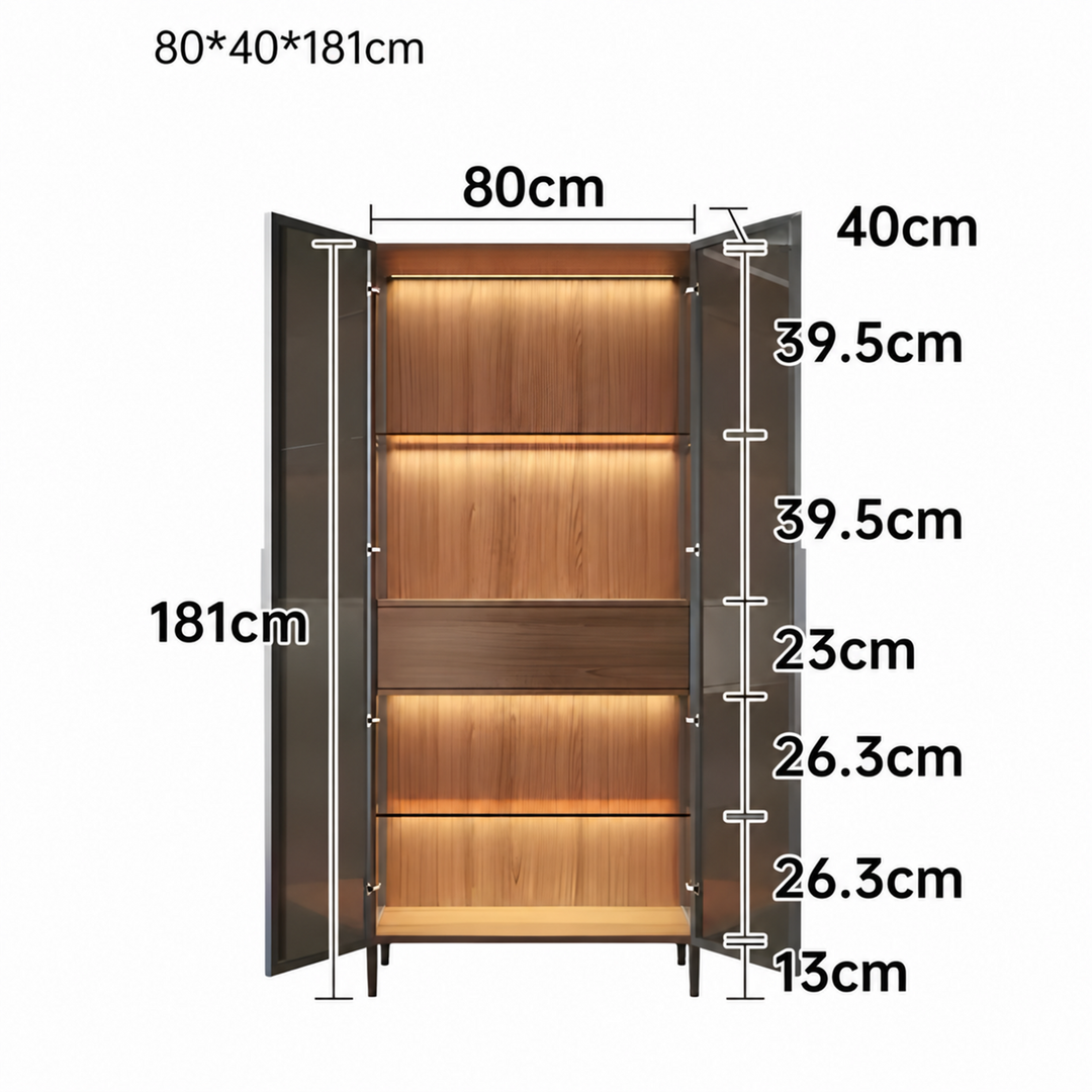 LUXENZA Modern Glass Display Cabinet
