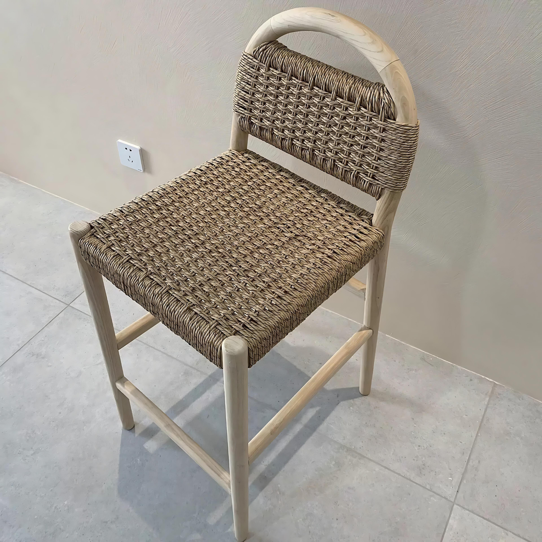 RIVI Rustic Rattan Bar Stool - Radical Homes Singapore