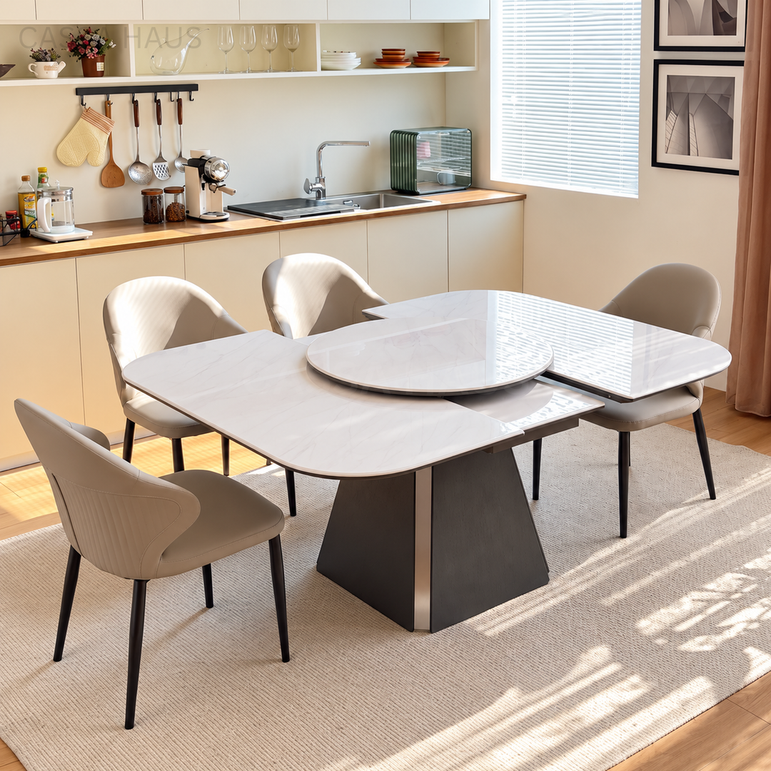 COVINE Modern Marble Extendable Dining Table - Cassa Haus Singapore