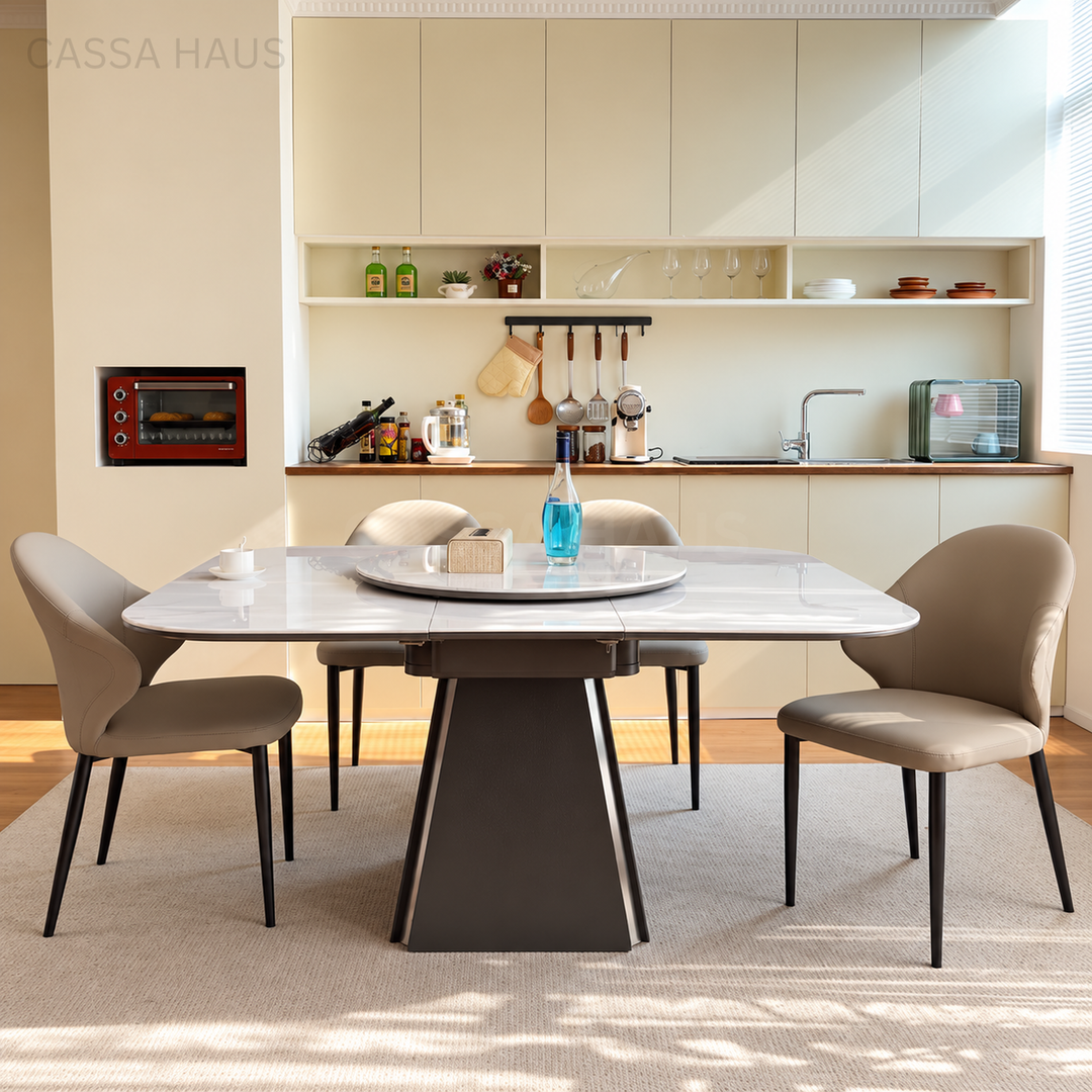 COVINE Modern Marble Extendable Dining Table - Cassa Haus Singapore