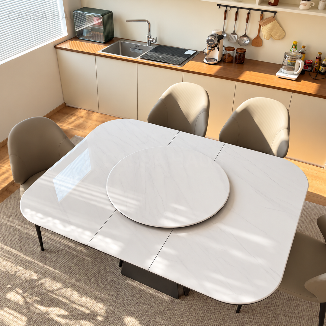 COVINE Modern Marble Extendable Dining Table - Cassa Haus Singapore