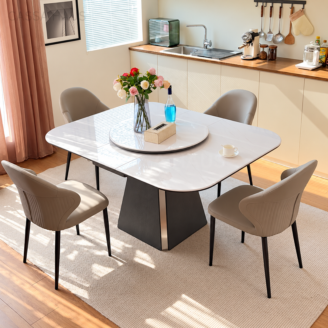 COVINE Modern Marble Extendable Dining Table - Cassa Haus Singapore