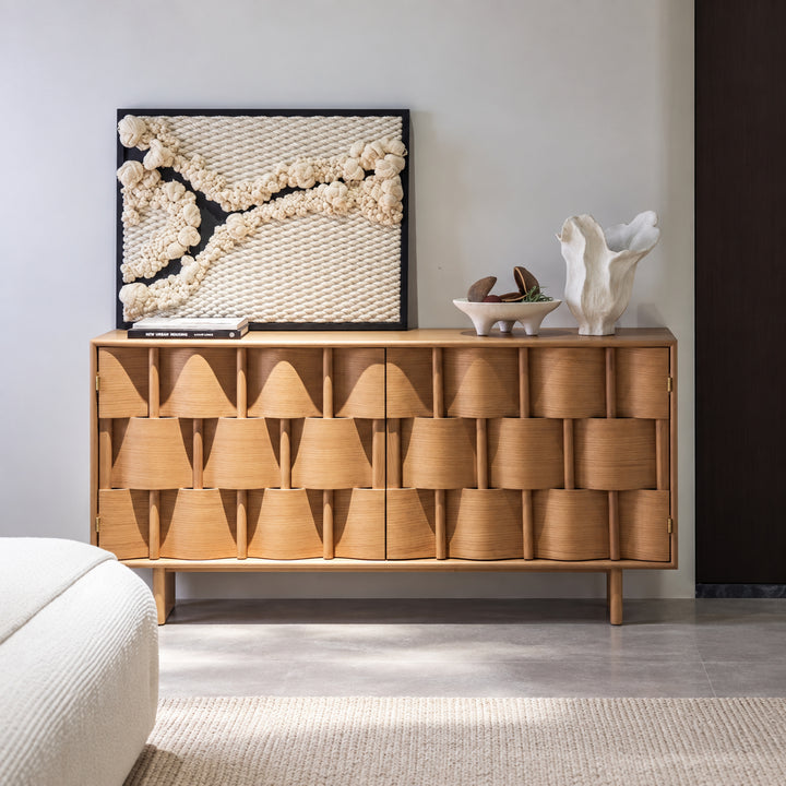 WEAVECRAFT Modern Solid Wood Sideboard