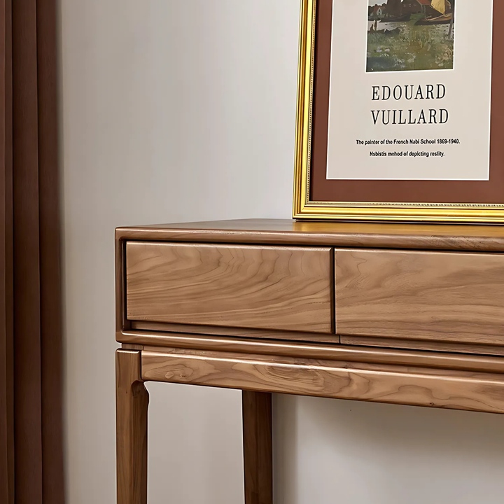 DAMA Modern Walnut Wood Console Table With Drawers - Radical Homes Singapore