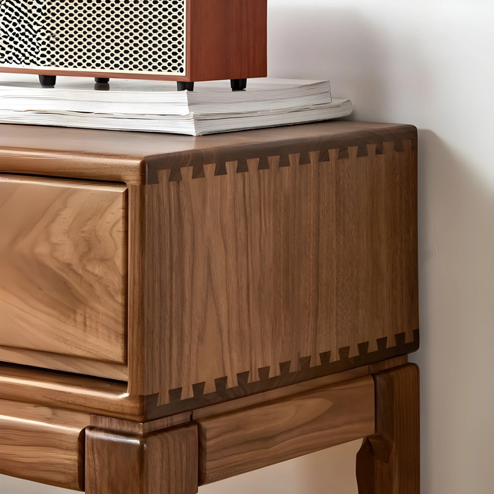 DAMA Modern Walnut Wood Console Table With Drawers - Radical Homes Singapore