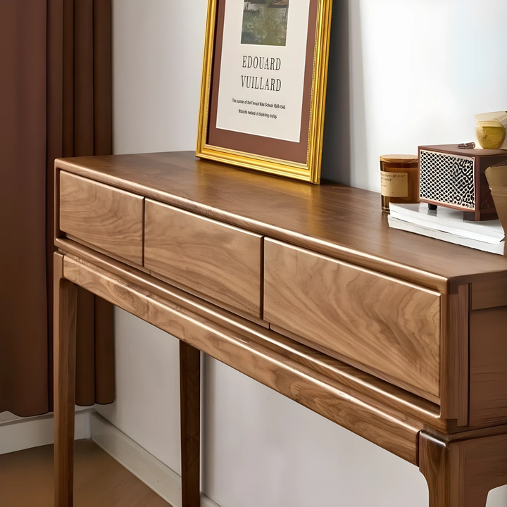 DAMA Modern Walnut Wood Console Table With Drawers - Radical Homes Singapore
