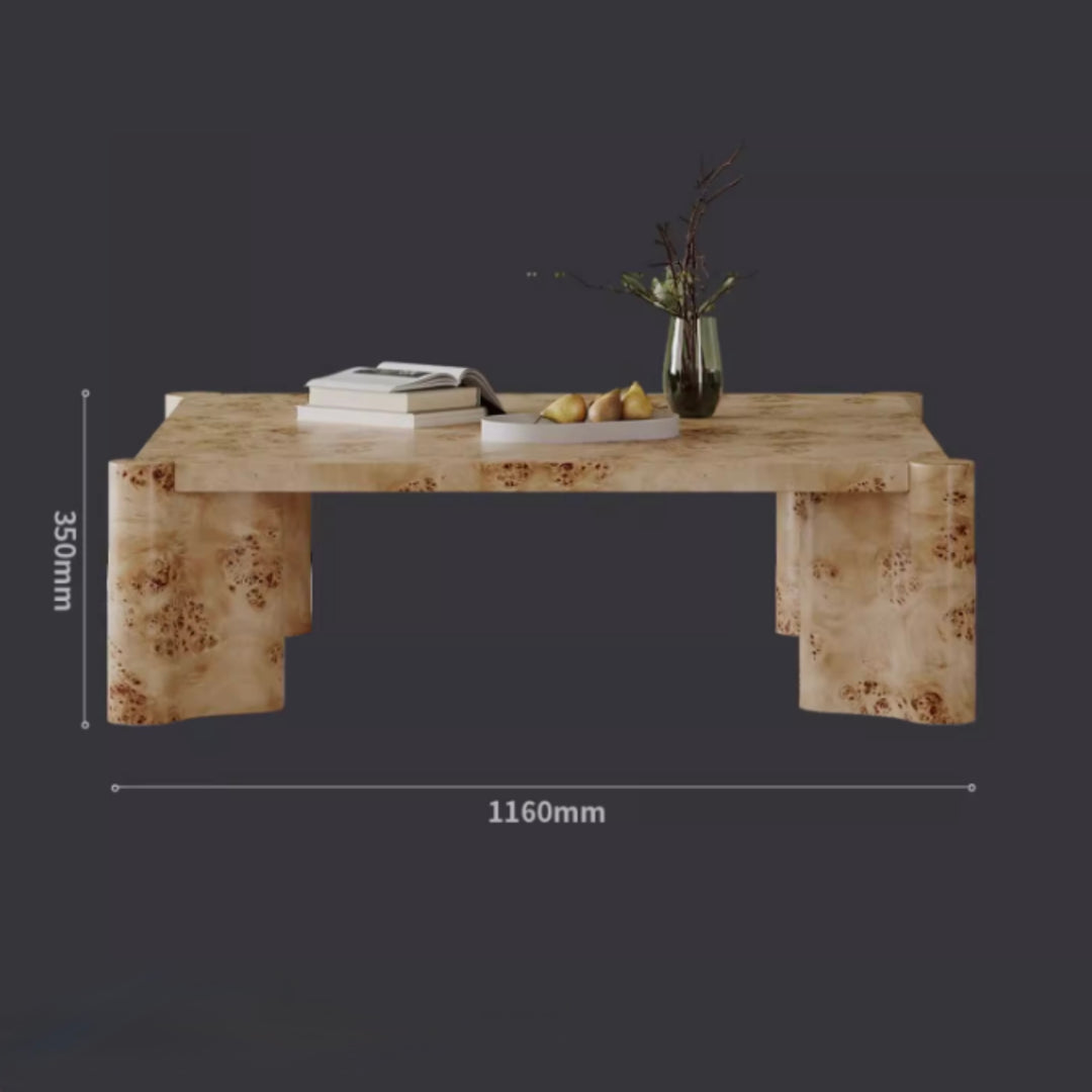 ELVIRI Mappa Burl Solid Wood Coffee Table