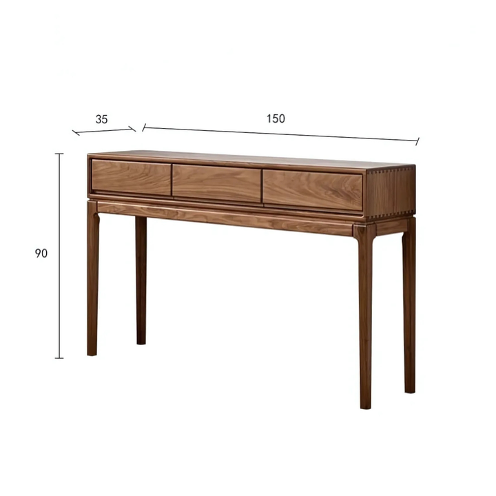 DAMA Modern Walnut Wood Console Table With Drawers - Radical Homes Singapore