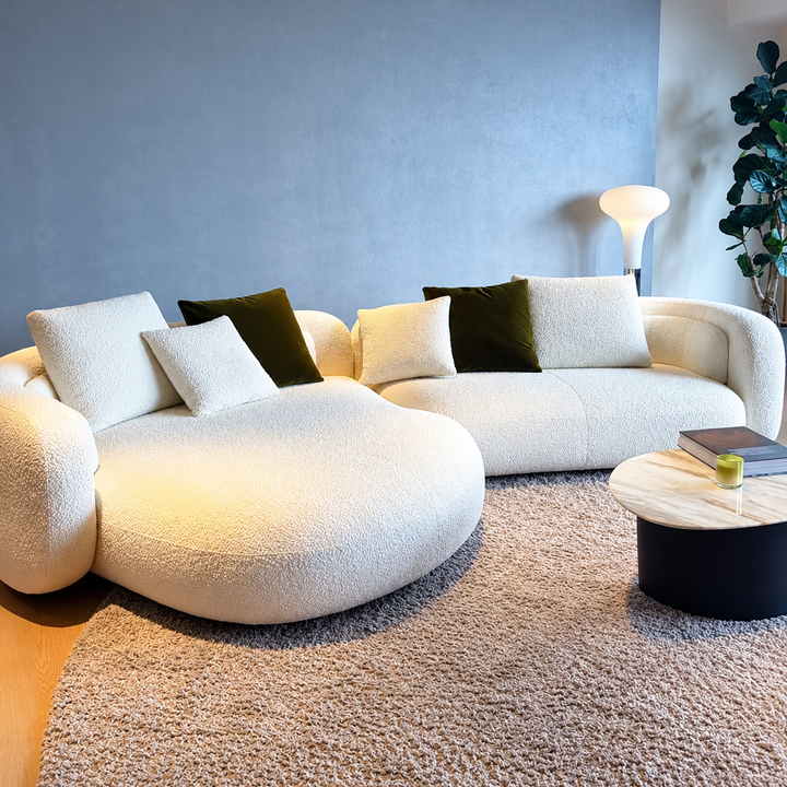 BEZIER Modern Curved Boucle Sofa - Cassa Haus Singapore