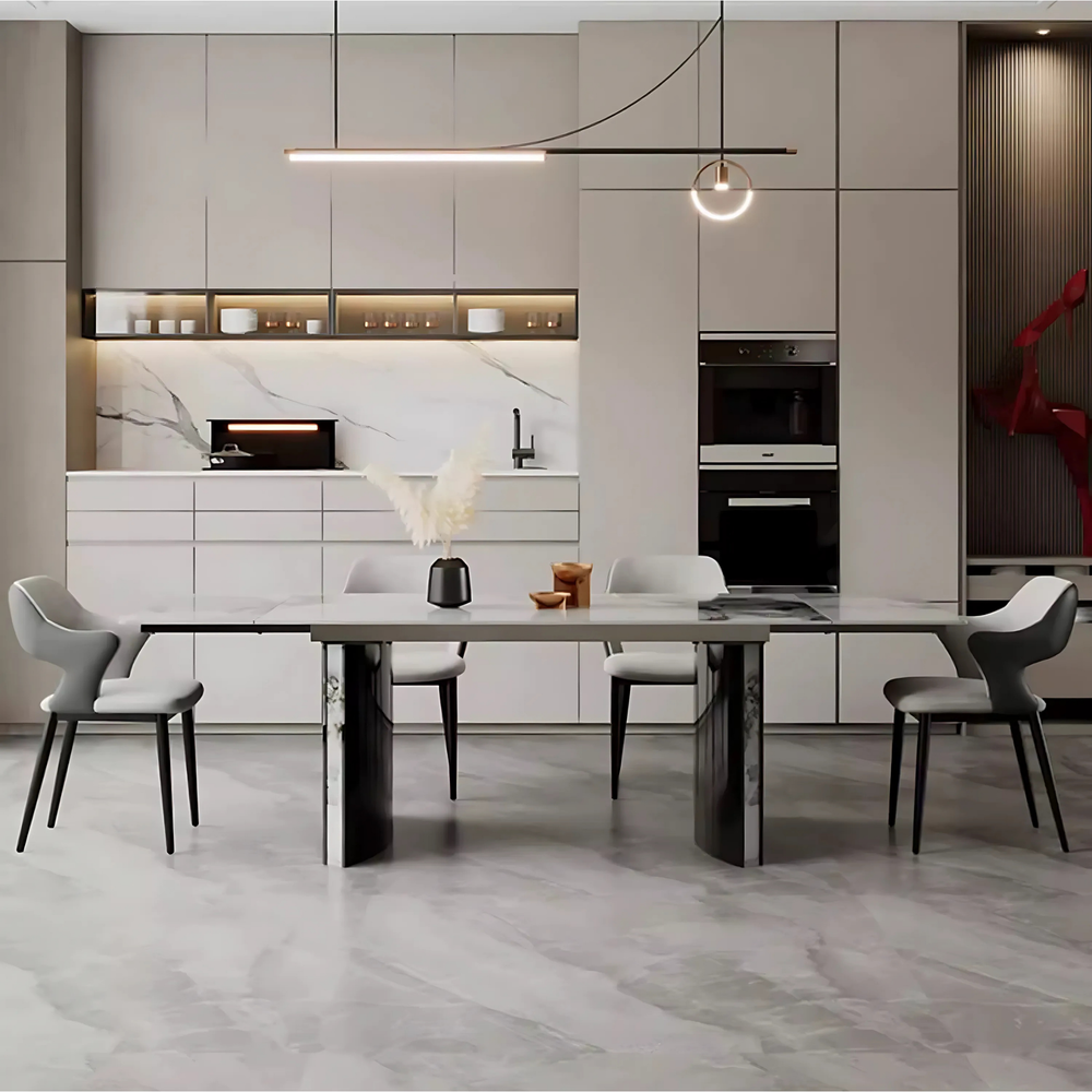AVANTI Modern Sintered Stone Extendable Dining Table - Radical Homes Singapore