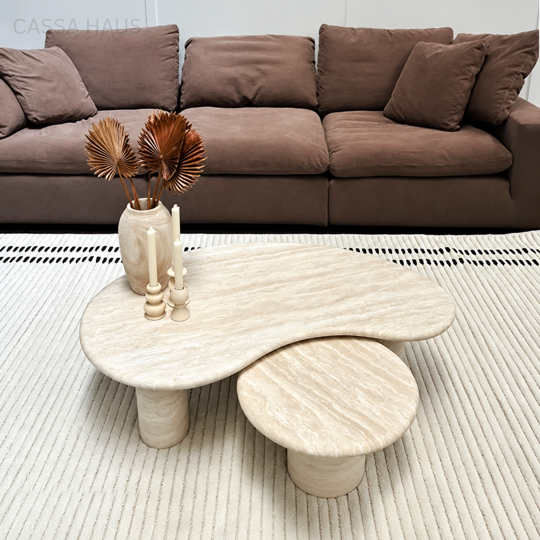 KODDA Modern Travertine Coffee Table