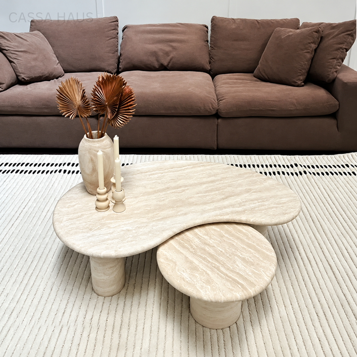 KODDA Modern Travertine Coffee Table