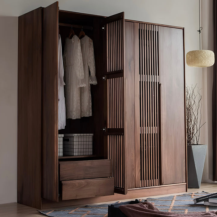 VASKER Modern Black Walnut Wood Wardrobe - Cassa Haus Singapore