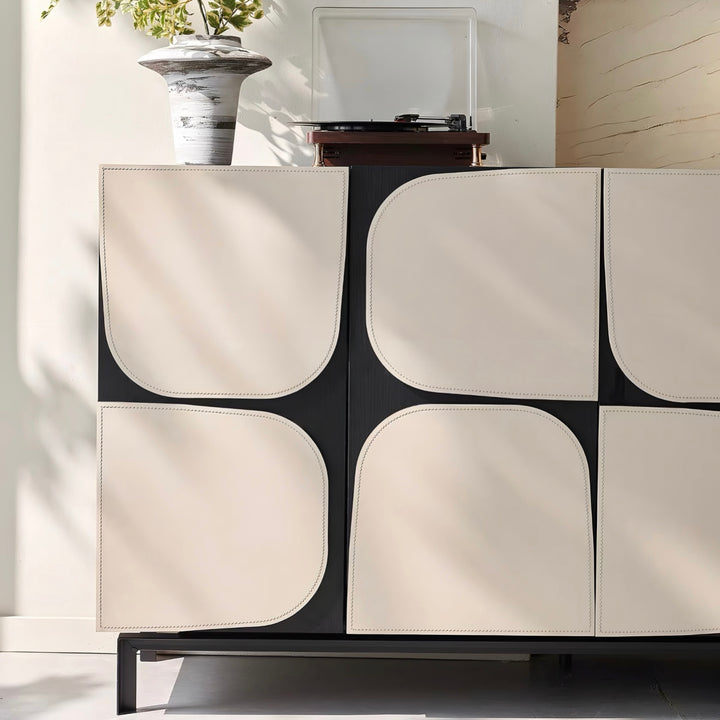 SADRIEL Modern Saddle Leather Sideboard - Cassa Haus Singapore