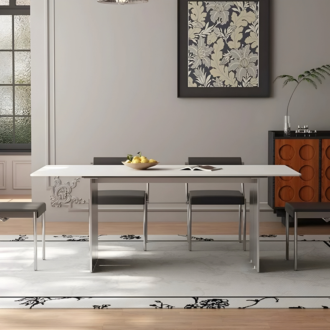 VERO Modern Stainless Steel Dining Table - Radical Homes Singapore