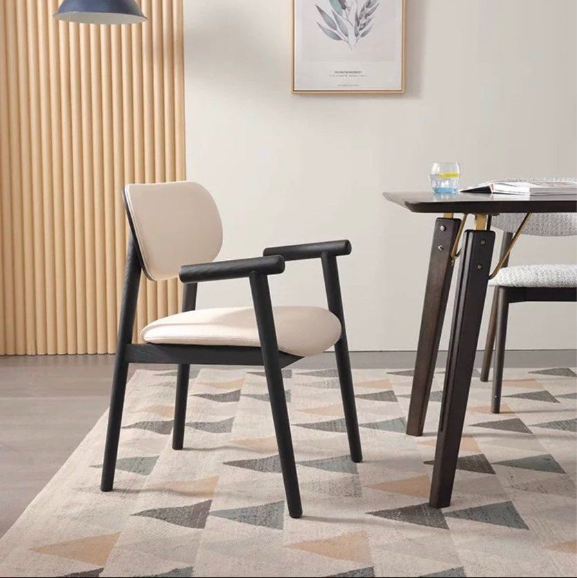 TAGE Modern Leather Dining Armchair - Radical Homes Singapore