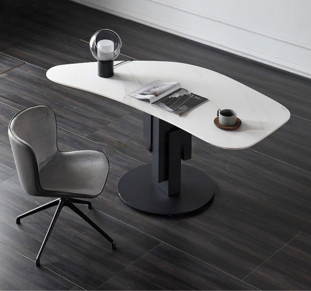 CLAYTON Modern Marble Office Table - Radical Homes Singapore
