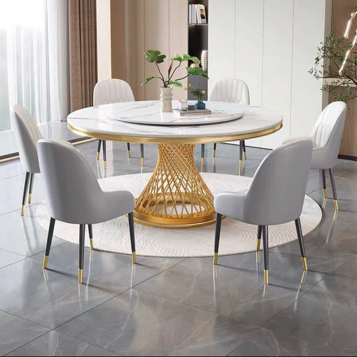 DURHAM Modern Round Marble Dining Table - Radical Homes Singapore