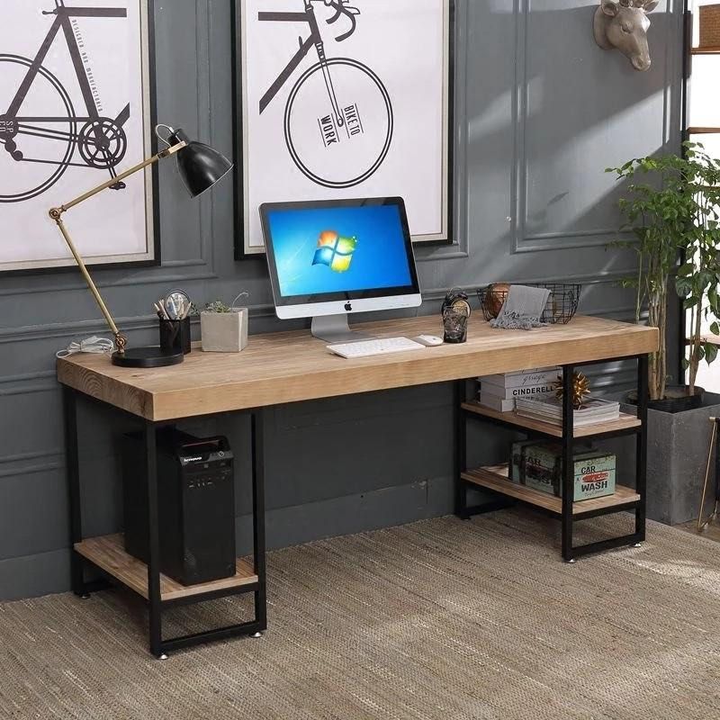 HUNTER Modern Industrial Solid Wood Office Table - Radical Homes Singapore