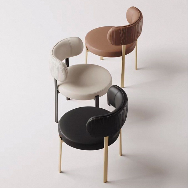 AREKEL Modern Leather Dining Chair - Radical Homes Singapore
