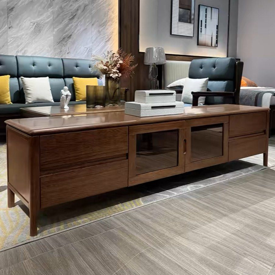 HAROL Modern Solid Walnut Wood TV Console - Radical Homes Singapore
