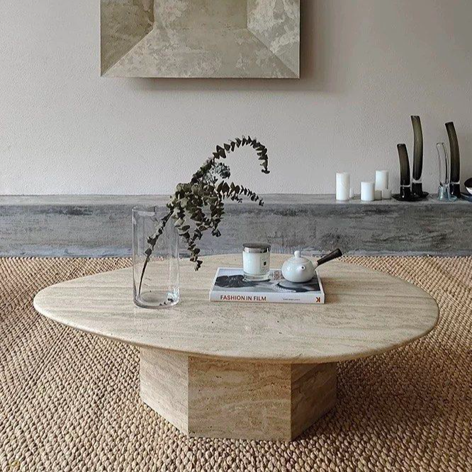 CRAIE Modern Travertine Coffee Table - Radical Homes Singapore