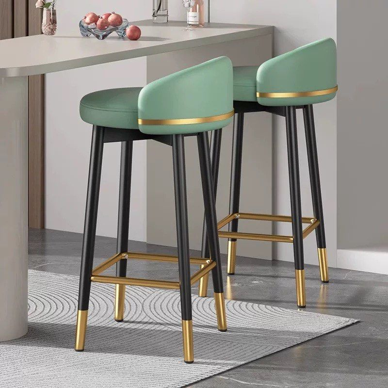 MEFUS Modern Leather Bar Stool - Radical Homes Singapore