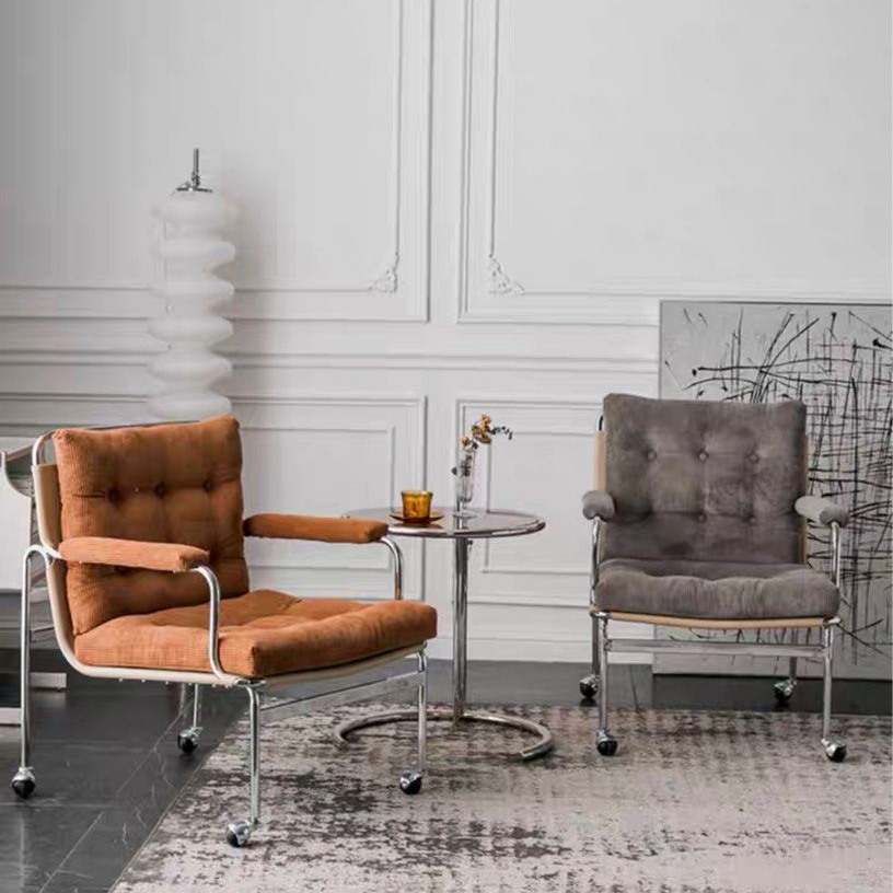 WHITNEY Modern Armchair With Wheels - Radical Homes Singapore