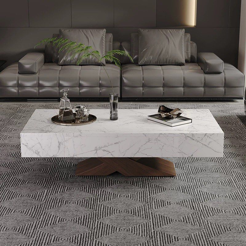 QIEN Modern Sintered Stone Coffee Table - Radical Homes Singapore