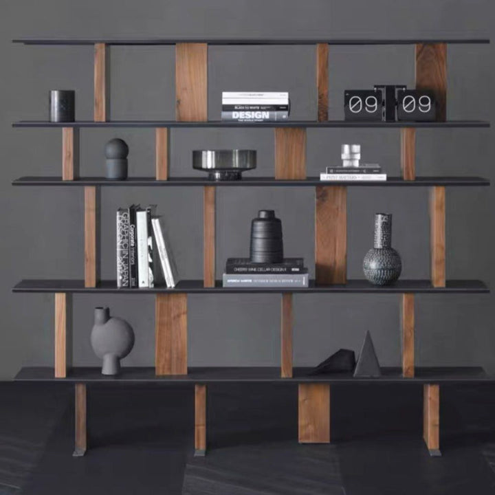NEIVA Modern Walnut Display Shelf - Radical Homes Singapore