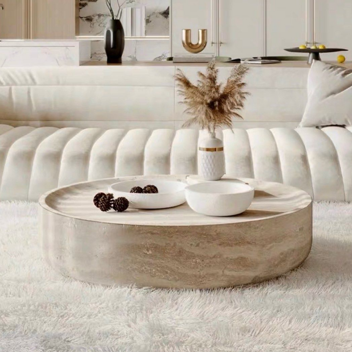 BARNES Modern Travertine Coffee Table - Radical Homes Singapore