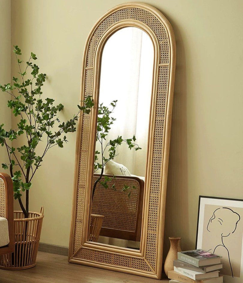 AUFREI Modern Full Length Rattan Mirror - Radical Homes Singapore
