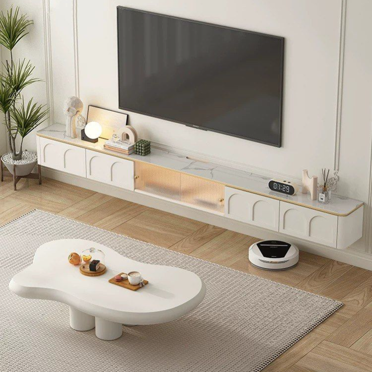 PANI Modern Sintered Stone Floating TV Console - Radical Homes Singapore