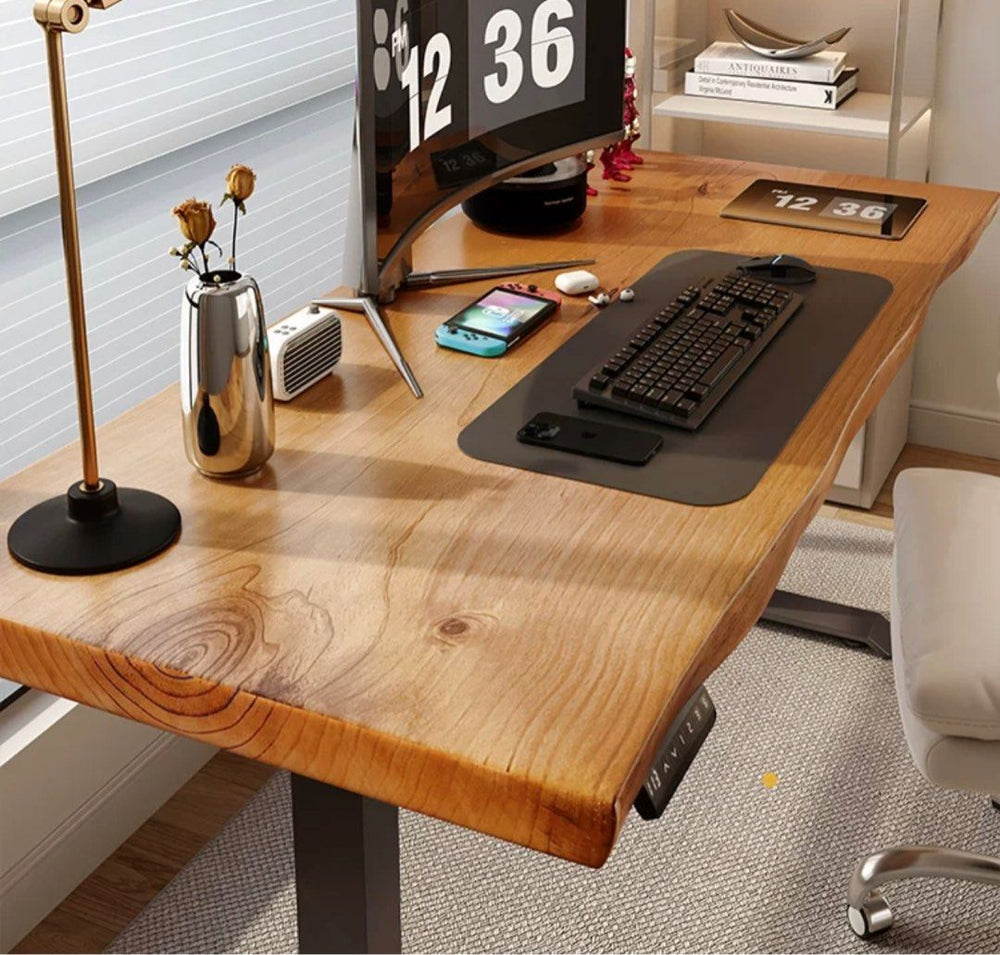 MELVIN Adjustable Solid Wood Office Table - Radical Homes Singapore
