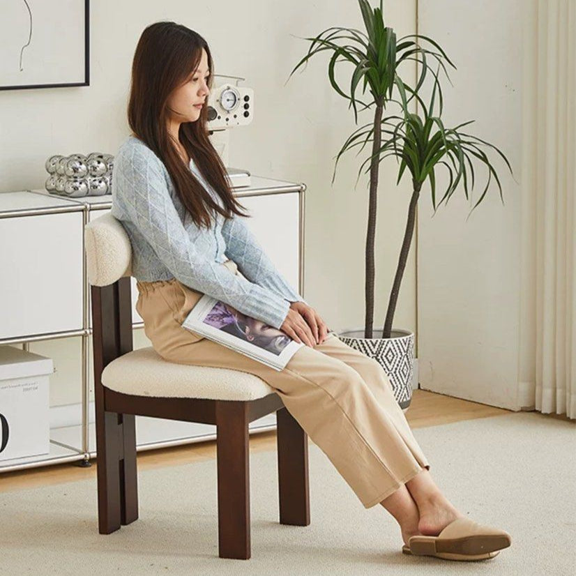 SPACE Modern Boucle Dining Chair - Radical Homes Singapore