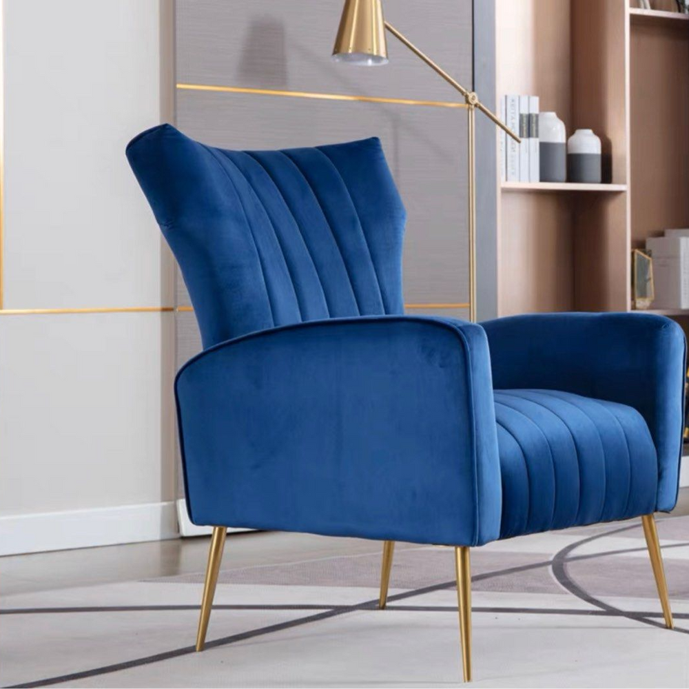 LEVI Winged Velvet Armchair - Radical Homes Singapore
