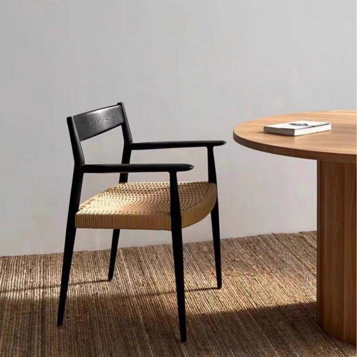 TIERRA Japandi Rope Woven Dining Chair - Radical Homes Singapore