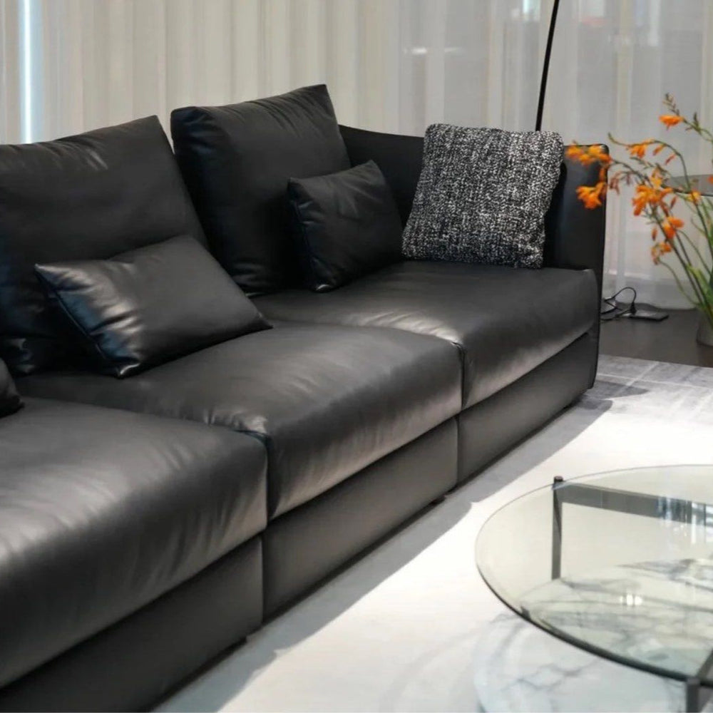 SHIZUNE Modern Genuine Leather Sofa - Radical Homes Singapore
