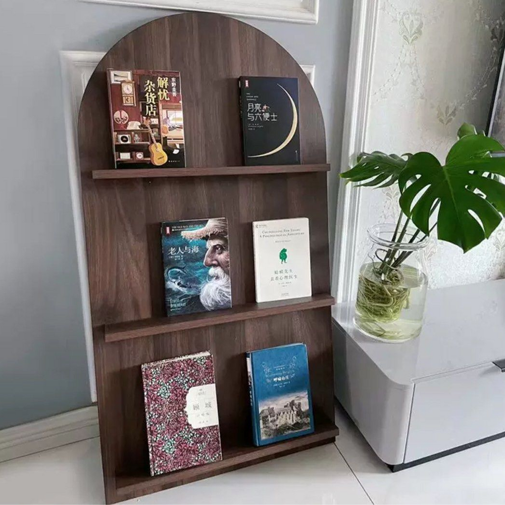 TRIZIAN Rustic Walnut Shelf - Radical Homes Singapore