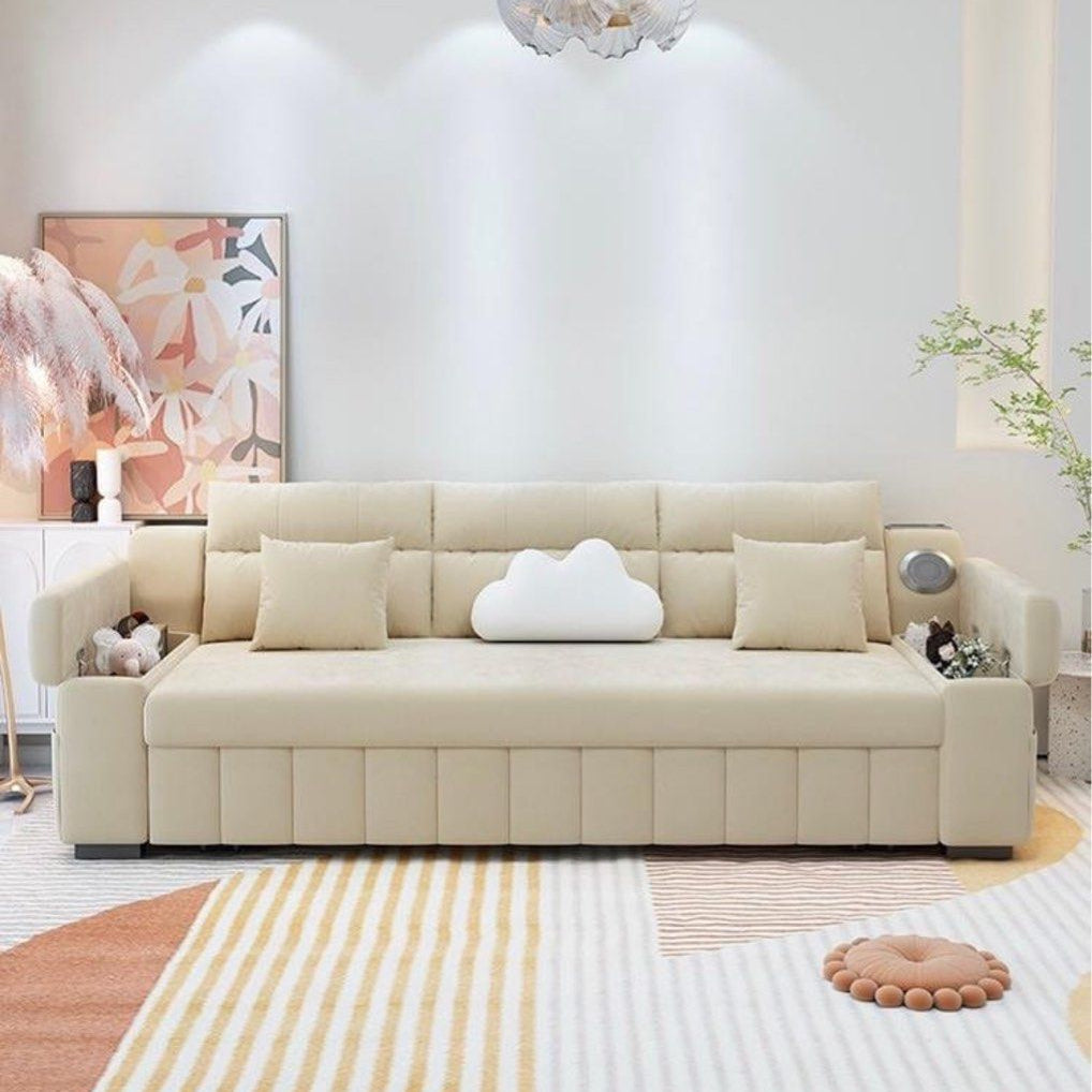 DAN Modern Velvet Storage Sofa Bed - Radical Homes Singapore