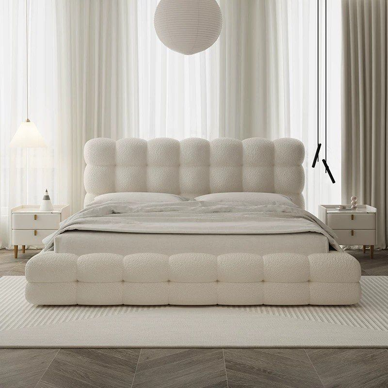 BREON Modern Boucle Storage Bedframe - Radical Homes Singapore