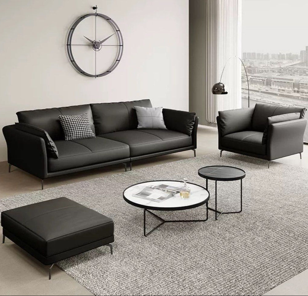 JUSTINE Modern Genuine Leather Sofa - Radical Homes Singapore
