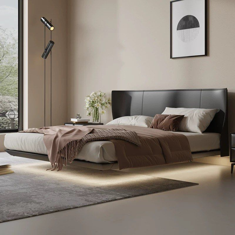 CAEDTY Modern Leather Floating Bedframe - Radical Homes Singapore