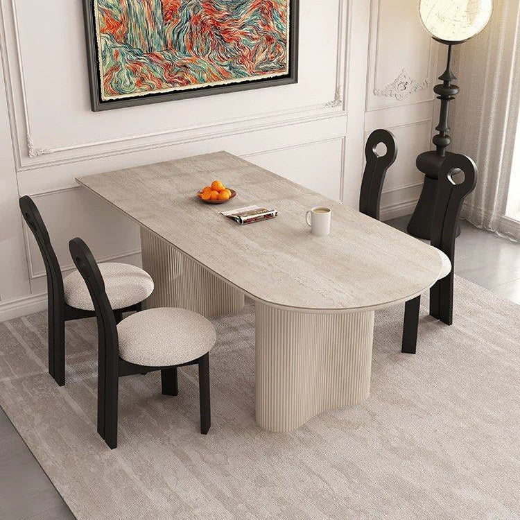 DOBER Wabi Sabi Travertine Dining Table - Radical Homes Singapore