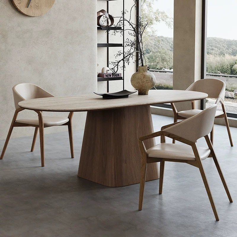 KIERREN Modern Travertine Dining Table - Radical Homes Singapore