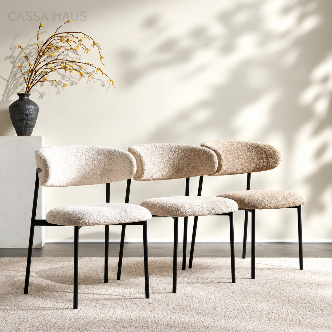 BAX Modern Boucle Dining Chair - Cassa Haus Singapore