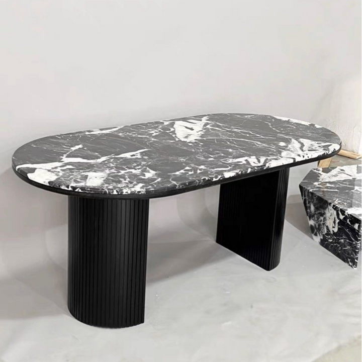BOLDEN Modern Natural Marble Dining Table - Radical Homes Singapore